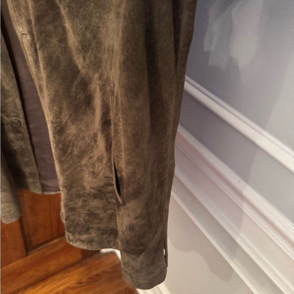 Mens Brown suede coat - Picture 4 of 12